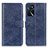 Leather Case Stands Flip Cover Holder A04D for Oppo A16s Blue