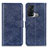 Leather Case Stands Flip Cover Holder A04D for Oppo Reno5 A Blue