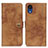 Leather Case Stands Flip Cover Holder A04D for Samsung Galaxy A03 Core Brown