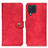 Leather Case Stands Flip Cover Holder A04D for Samsung Galaxy M32 4G Red