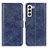 Leather Case Stands Flip Cover Holder A04D for Samsung Galaxy S21 FE 5G Blue