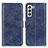 Leather Case Stands Flip Cover Holder A04D for Samsung Galaxy S22 Plus 5G Blue