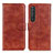 Leather Case Stands Flip Cover Holder A04D for Sony Xperia 1 III Brown