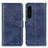 Leather Case Stands Flip Cover Holder A04D for Sony Xperia 1 IV Blue