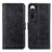 Leather Case Stands Flip Cover Holder A04D for Sony Xperia 10 IV Black