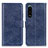 Leather Case Stands Flip Cover Holder A04D for Sony Xperia 5 III Blue