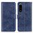 Leather Case Stands Flip Cover Holder A04D for Sony Xperia 5 III SO-53B Blue