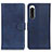 Leather Case Stands Flip Cover Holder A04D for Sony Xperia 5 IV Blue