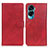 Leather Case Stands Flip Cover Holder A05D for Huawei Honor 90 Lite 5G Red