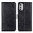 Leather Case Stands Flip Cover Holder A05D for Motorola Moto E32 Black