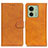 Leather Case Stands Flip Cover Holder A05D for Motorola Moto Edge (2023) 5G Brown