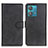 Leather Case Stands Flip Cover Holder A05D for Motorola Moto Edge 40 Neo 5G Black