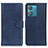 Leather Case Stands Flip Cover Holder A05D for Motorola Moto Edge 40 Neo 5G Blue