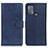 Leather Case Stands Flip Cover Holder A05D for Motorola Moto G50 Blue