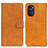 Leather Case Stands Flip Cover Holder A05D for Motorola Moto G52j 5G Brown