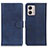 Leather Case Stands Flip Cover Holder A05D for Motorola Moto G53j 5G Blue