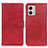 Leather Case Stands Flip Cover Holder A05D for Motorola Moto G53j 5G Red