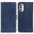 Leather Case Stands Flip Cover Holder A05D for Motorola Moto G71s 5G Blue