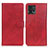 Leather Case Stands Flip Cover Holder A05D for Motorola Moto G72 Red