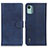 Leather Case Stands Flip Cover Holder A05D for Nokia C12 Blue