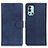 Leather Case Stands Flip Cover Holder A05D for OnePlus 9R 5G Blue