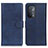 Leather Case Stands Flip Cover Holder A05D for Oppo A54 5G Blue
