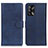 Leather Case Stands Flip Cover Holder A05D for Oppo A74 4G Blue