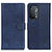 Leather Case Stands Flip Cover Holder A05D for Oppo A74 5G Blue