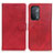 Leather Case Stands Flip Cover Holder A05D for Oppo A74 5G Red