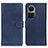 Leather Case Stands Flip Cover Holder A05D for Oppo Reno10 5G Blue