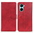 Leather Case Stands Flip Cover Holder A05D for Realme C33 (2023) Red