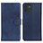 Leather Case Stands Flip Cover Holder A05D for Samsung Galaxy A03 Blue