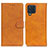 Leather Case Stands Flip Cover Holder A05D for Samsung Galaxy M32 4G Brown