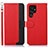 Leather Case Stands Flip Cover Holder A05D for Samsung Galaxy S24 Ultra 5G Red