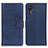 Leather Case Stands Flip Cover Holder A05D for Samsung Galaxy XCover 5 SM-G525F Blue