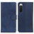 Leather Case Stands Flip Cover Holder A05D for Sony Xperia 10 IV Blue