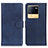 Leather Case Stands Flip Cover Holder A05D for Vivo iQOO Neo6 5G Blue