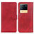 Leather Case Stands Flip Cover Holder A05D for Vivo iQOO Neo6 5G Red