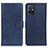 Leather Case Stands Flip Cover Holder A05D for Vivo iQOO Z6 5G Blue