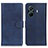 Leather Case Stands Flip Cover Holder A05D for Vivo iQOO Z6 Pro 5G Blue