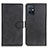 Leather Case Stands Flip Cover Holder A05D for Vivo T1 5G India Black