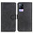 Leather Case Stands Flip Cover Holder A05D for Vivo V21e 4G Black