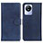 Leather Case Stands Flip Cover Holder A05D for Vivo Y02 Blue