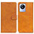 Leather Case Stands Flip Cover Holder A05D for Vivo Y02 Brown