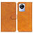 Leather Case Stands Flip Cover Holder A05D for Vivo Y02t Brown