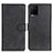 Leather Case Stands Flip Cover Holder A05D for Vivo Y21 Black