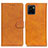 Leather Case Stands Flip Cover Holder A05D for Vivo Y32t Brown