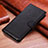 Leather Case Stands Flip Cover Holder A06D for Huawei Honor X8b Black