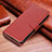 Leather Case Stands Flip Cover Holder A06D for Huawei Honor X8b Brown