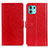 Leather Case Stands Flip Cover Holder A06D for Motorola Moto Edge 20 Lite 5G Red